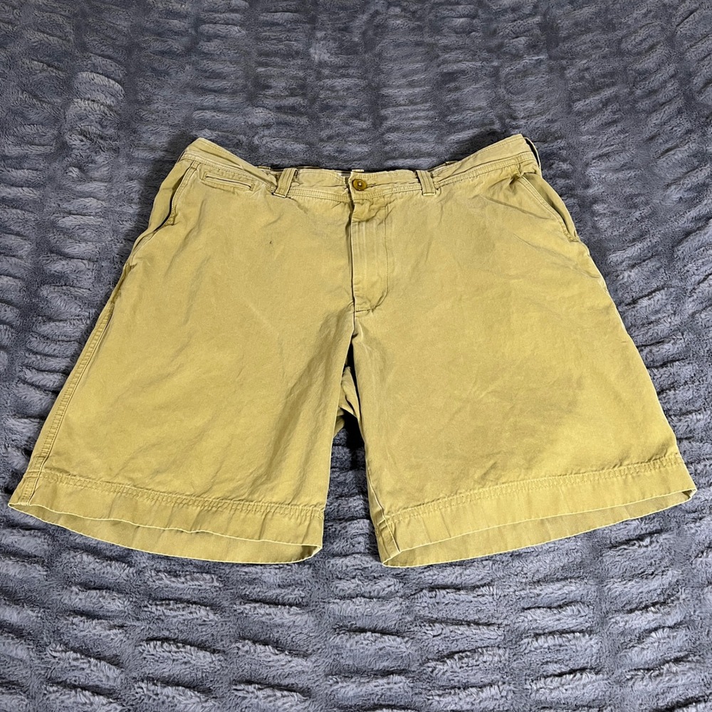 Trevero Mens Khaki‎ Tan Chino Shorts Size 40 Flat Front Cotton Casual AP227